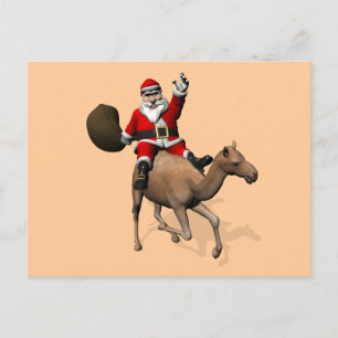 Jultomten Riding A Camel Helg Vykort