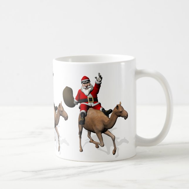 Jultomten Riding A Camel Kaffemugg (Höger)