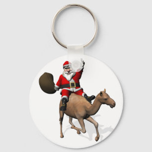 Jultomten Riding A Camel Nyckelring
