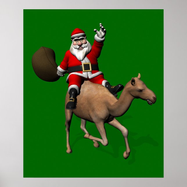 Jultomten Riding A Camel Poster (Framsidan)