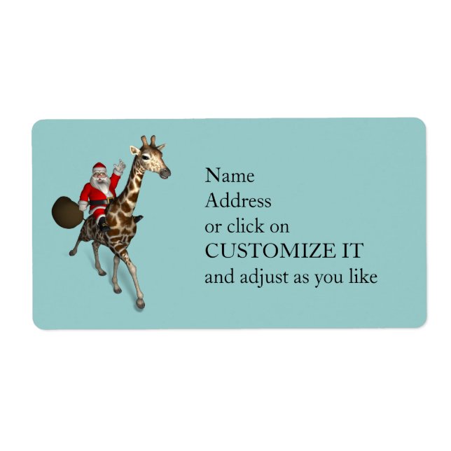 Jultomten Riding A Giraffe Fraktsedel (Framsidan)