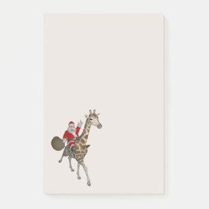 Jultomten Riding A Jolly Giraffe Post-it Block