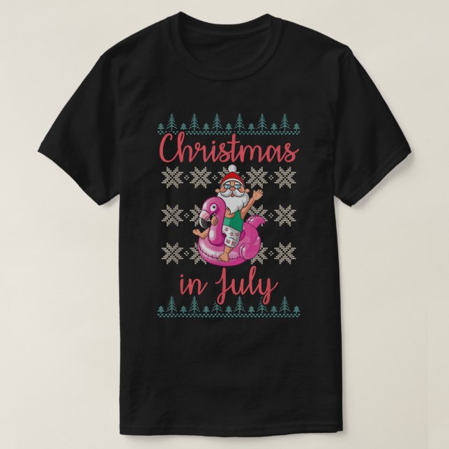 Jultomten Riding Anka Merry Chrismas i juli Ugl T Shirt (Design framsida)