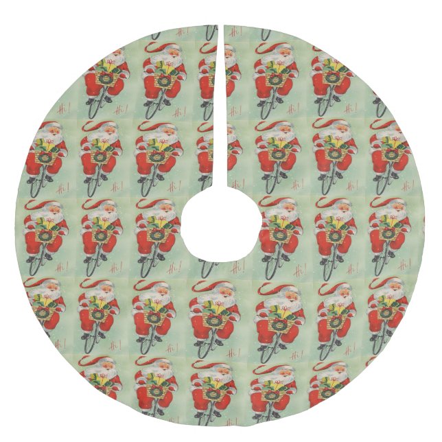 Jultomten Riding Bike Basket i Presenter Julgransmatta Borstad Polyester (Framsidan)