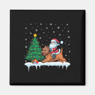 Jultomten Riding Cairn Terrier Hund Boys Girls Ch Magnet