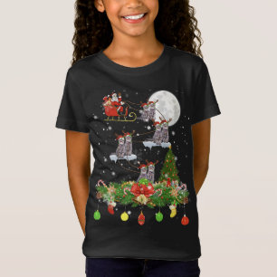 Jultomten Riding Cat Reindeer Sleigh Julafton dag T Shirt