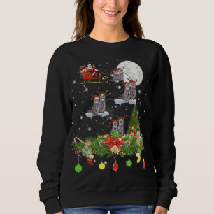 Jultomten Riding Cat Reindeer Sleigh Julafton dag T Shirt