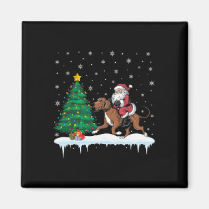 Jultomten Riding Coonhound Hund Boys Girls Kids C Magnet