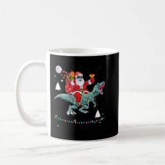 Jultomten Riding Dinosaur Ljus Julafton Kaffemugg