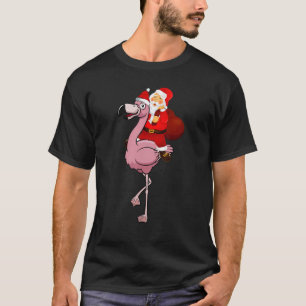 Jultomten Riding Flamingo jul Pajama Kids T Shirt