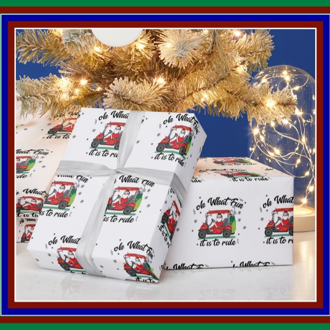 Jultomten Riding Golf Cart Presentpapper (Skapare uppladdad)