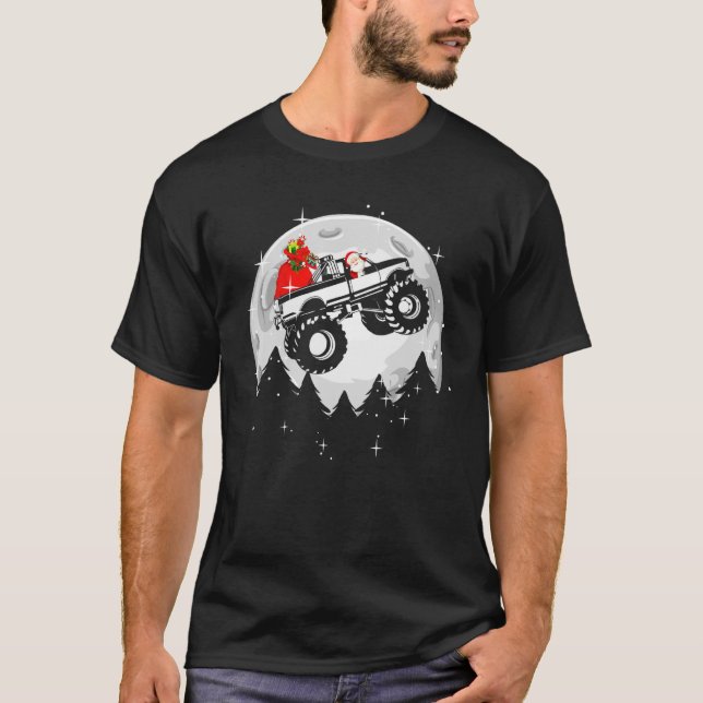 Jultomten Riding Monster Lastbil Driver Rider Jula T Shirt (Framsida)