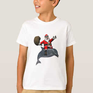 Jultomten Riding on Dolphin Tee Shirt