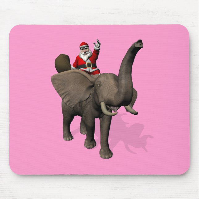 Jultomten Riding on Elephant Musmatta (Framsidan)