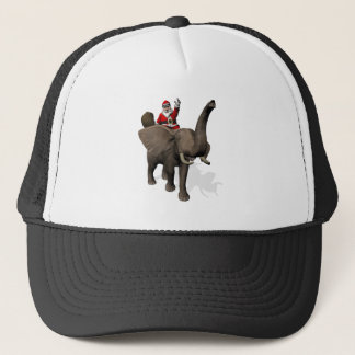 Jultomten Riding on Elephant Truckerkeps