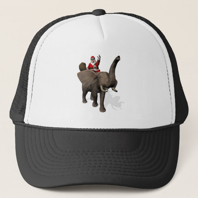 Jultomten Riding on Elephant Truckerkeps (Framsida)