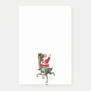 Jultomten Riding on Gallimus Post-it Block