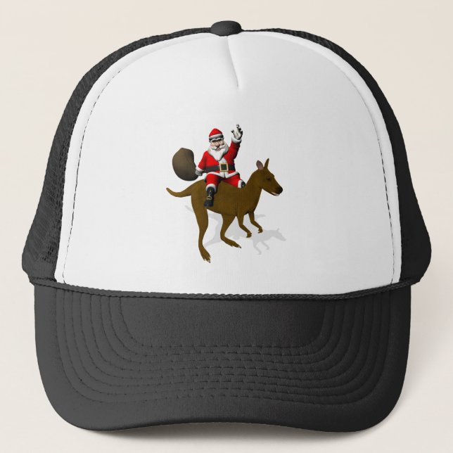 Jultomten Riding on Kangaroo Keps (Framsida)