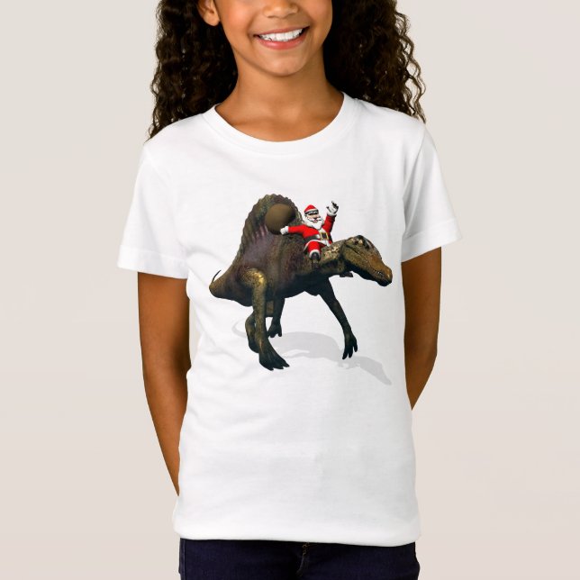 Jultomten Riding on Spinosaurus Tee (Framsida)