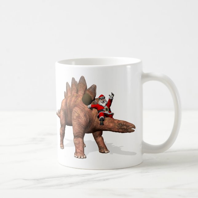 Jultomten Riding on Stegosaurus Kaffemugg (Höger)