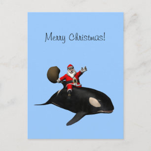 Jultomten Riding på Orca Helg Vykort