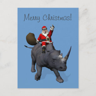Jultomten Riding på Rhinoceros Helg Vykort