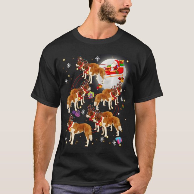 Jultomten Riding Saint Bernard jul Pajamas T Shirt (Framsida)