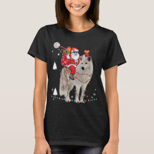 Jultomten Riding Samoyed Ljus Julafton H T Shirt