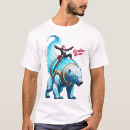 Jultomten Riding the Magic Bear T Shirt