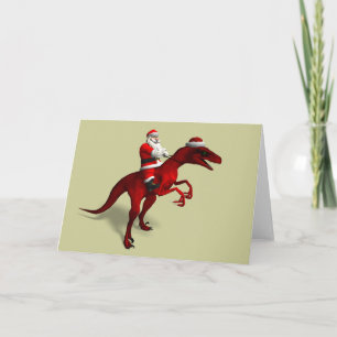 Jultomten Riding Trex Helgkort