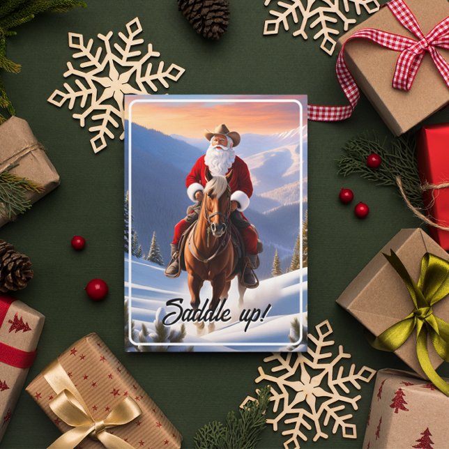 Jultomten Riding Western jul Inbjudningar (Skapare uppladdad)