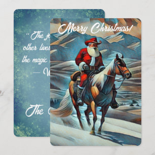 Jultomten Riding Western jul Julkort