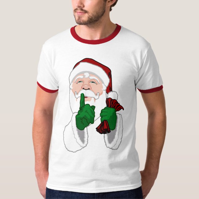 Jultomten Ringer T-Shirt Festive Santa Shirt (Framsida)