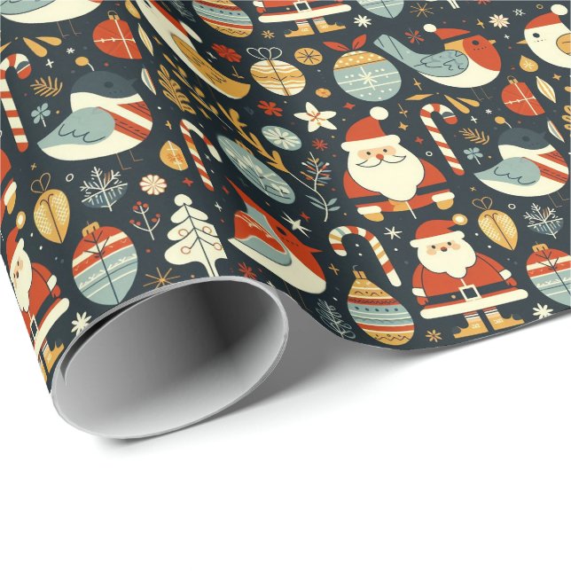 Jultomten Robins Rumänska Flagga färg Presentpapper (Rullad Hörn)