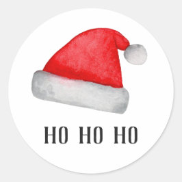 Jultomten. Röd hatt. Julens helgdag. Ho ho ho Runt Klistermärke