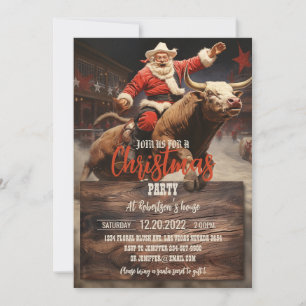Jultomten Rodeo Inbjudningar
