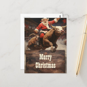 Jultomten Rodeo Vykort