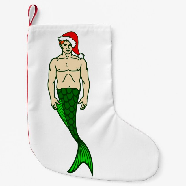 jultomten rödhårig merman christmas sjöjungfru liten julstrumpa (Framsidan)