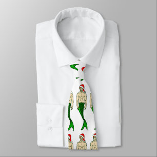 jultomten rödhårig merman christmas sjöjungfru slips