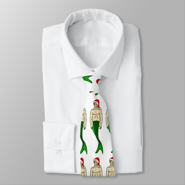 jultomten rödhårig merman christmas sjöjungfru slips (Bunden)