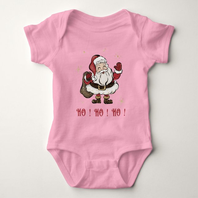 Jultomten Rosa Baby Bodykostym T Shirt (Framsida)