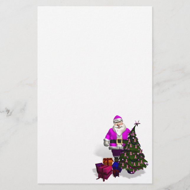 Jultomten Rosa Rosett band Brevpapper (Framsida)