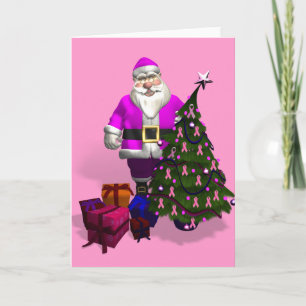 Jultomten Rosa Rosett band Helgkort