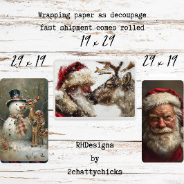 Jultomten Rudolph Frosty jul Decoupage