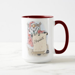 Jultomten Rulla Naughty Nice List Personlig Mugg