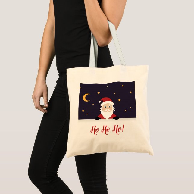 Jultomten säger Ho ho ho på Julafton kväll Tygkasse (Framsida (produkt))