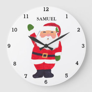 Jultomten Saint Nicholas Festive Funny Kids Stor Klocka