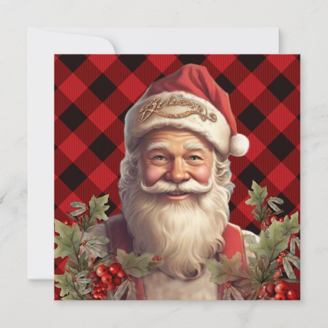 Jultomten Saint Nicholas jul Inbjudningar (Framsida)