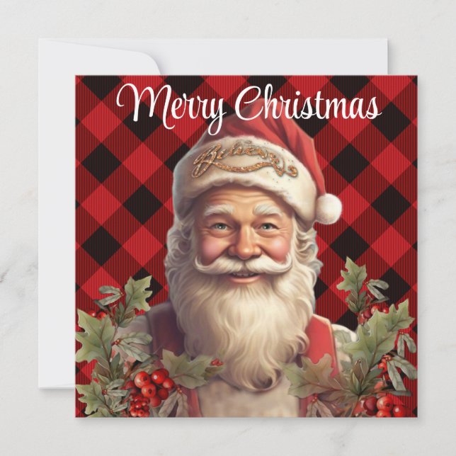 Jultomten Saint Nicholas julkort Inbjudningar (Framsida)