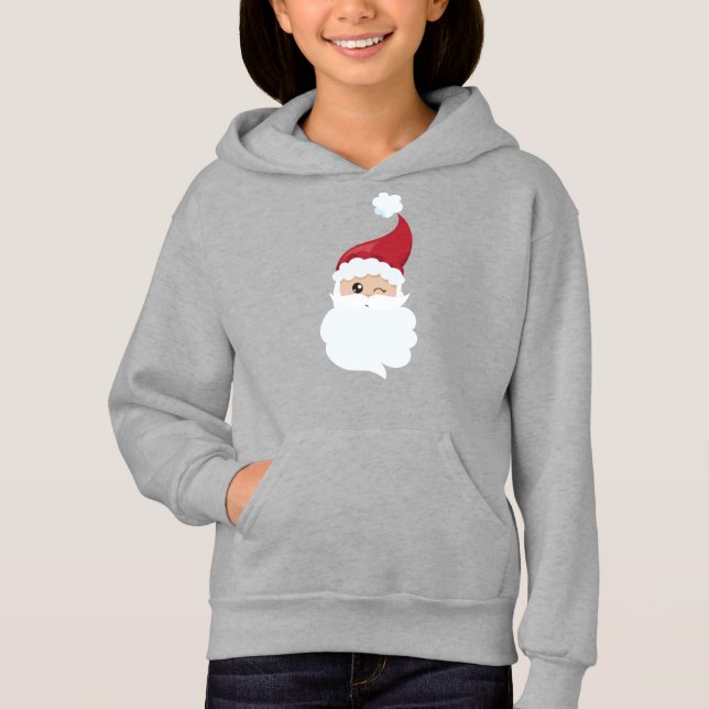 Jultomten, Santa Hat, Winking Santa, Jul T Shirt (Framsida)
